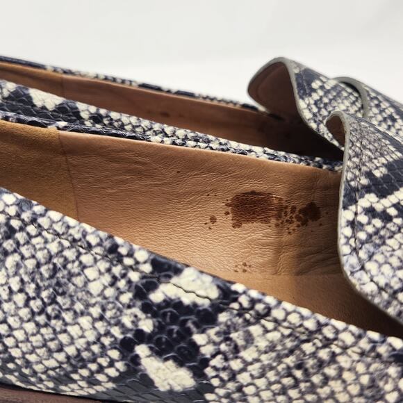 Madewell The Alex Loafers Snake Embossed Leather Size 7.5 Stone Multi Flats - Picture 2 of 11